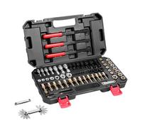 VEVOR Kit Outils à Restaurer Les Filetages Abîmes 61PCs, Tailles UNC, UNF et Métriques, 28 Tarauds, 28 Filières, 3 Limes à Filets et 1 Étui, en Acier Durable, pour Les Mécaniciens et Les Amateurs