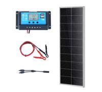 VEVOR Kit Panneau Solaire Monocristallin 100 W, Panneau Solaire 12 V + Contrôleur de Charge Module PV Monocristallin à Haute Efficacité 23 % Étanche IP68 pour Maison, Camping-car, Bateau, Hors-réseau