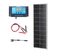 VEVOR Kit panneau solaire monocristallin 100 W – 12 V, contrôleur de charge, 23% rendement, IP68