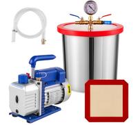 VEVOR Kit Pompe à Vide 85 L/min avec Chambre à Vide de 12 L Dégazage Réfrigérant Bruit Réduit Climatisation 1720 tr/min avec Accessoires pour Démoussage Silicone Époxy Huiles Essentielles