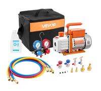 VEVOR Kit Pompe à Vide et Manomètre 4,5 CFM 127 L/min Pompe à Vide Climatisation à Palettes Rotatives 1 Étage avec Sac de Transport Compatible R134a R22 R410a R1234YF R32 pour Climatiseur Automobile