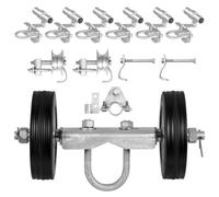 VEVOR Kit Portail Coulissant, Capacité de Charge 272 kg, Quincaillerie Porte Roulante à Maillons, Support de Roues Robuste pour Cadres de Porte Coulissante, Rails de Guidage de Portail Coulissant