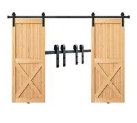 Ferrure de porte coulissante VEVOR 244cm en forme de J Système de porte coulissante avec rails en 2 parties Capacité de charge 150kg Rail de roulement Idéal pour les portes coulissantes avec une épais