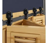 Système de porte coulissante VEVOR, porte coulissante pliante, ferrures de porte coulissante sur rail de 60 pouces pour quatre portes d'armoire, de garde-manger et de buanderie de 14 pouces