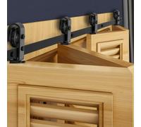 VEVOR Kit Quincaillerie de Porte Grange Coulissante Pliante, 1930,4 mm, Rail Simple Robuste, Montage par Haut, Coulissement Fluide, pour 4 Portes 45,72 cm de Placard, Buanderie, Portes Non Incluses