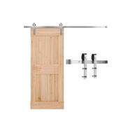 VEVOR Kit Quincaillerie de Porte Grange Coulissante Simple, 183 cm, Rail Durable et Rouleau J, Finition Nickel Brossé, 150 kg, pour Portes 914,4 mm Largeur 34,92-44,45 mm Épaisseur, Porte Non Incluse