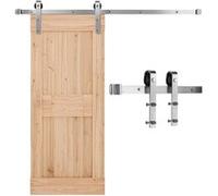 VEVOR Kit Quincaillerie pour Porte Grange Coulissante Simple, 150 cm, Rail Durable et Rouleau J, Finition Nickel Brossé, 150 kg, pour Portes 762 mm Largeur 34,92-44,45 mm Épaisseur, Porte Non Incluse