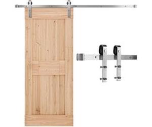 VEVOR Kit Quincaillerie Porte Grange Coulissante Rouleau Brossé Capacité 150kg 200cm