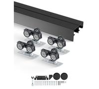 VEVOR Kit quincaillerie pour porte coulissante 1219 mm, kit rail pour porte de placard coulissante robuste en alliage d'alu avec poignées à doigts, pour système 2 portes, pour épaisseur porte 35-45 mm