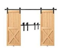 VEVOR Kit Quincaillerie Rail Porte Coulissante Double de Grange 244 cm Cintre I