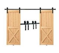 VEVOR Kit Quincaillerie Rail Porte Coulissante Double de Grange 244 cm Cintre J