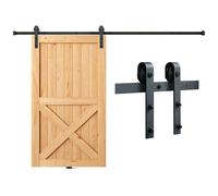 VEVOR Kit Quincaillerie Rail Porte Coulissante Simple de Grange 244 cm Cintre J