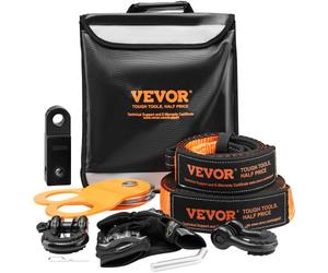 VEVOR Kit récupération tout-terrain 7,6x914,4 cm sangles de remorquage 13608 kg manilles à anneau en D 20000 kg récepteur manille, poulie de bloc d'arrachage, gants, sac rangement pour camion Jeep VTT
