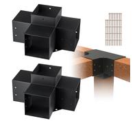VEVOR Kit Supports Pergola 4 Voies pour Poteau Gazebos 6"x6" 15x15 cm Lot de 2