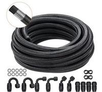 VEVOR Kit Tuyau d'Essence 6AN 610cm Tressée En Nylon Et Inox Avec 12 Adaptateurs Pivotants