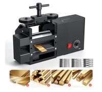 VEVOR Laminoir Électrique de Bijoutier 4 en 1 Épaisseur Réglable 0,03-7 mm, Machine à Laminer pour Plaques et Fils Ronds, Carrés, Demi-Ronds, Laminage Régulier pour Or, Argent, Cuivre, Métaux Ductiles