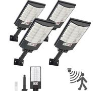 VEVOR Lampadaire solaire 50000 LM, lampe de rue 500 W, lampe solaire avec capteur crépusculaire, projecteur LED avec détecteur de mouvement, éclairage extérieur étanche IP65 pour allée et cour, lot de