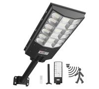 VEVOR Lampadaire solaire 900 000 LM, lampe de rue 12 kW, lampe solaire avec capteur crépusculaire, projecteur LED avec détecteur de mouvement, IP65, éclairage extérieur grand angle, pour allées et cou