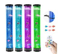 VEVOR Lampe à Bulles avec 6 Poissons Flottants, 80 cm, 16 Effets Lumières Changeantes de Couleur, Télécommande, Lumière Apaisante, Lampe Ambiance pour Chambre à Coucher, Salon, Décoration Intérieure