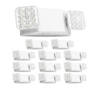 VEVOR Lampe de Secours LED Lot de 12 Éclairage de Sécurité avec Batterie pour Sorties de Secours, Entreprises, Bureaux, 3 W, 120-277 V CA, Deux Têtes Carrées Réglables, Autonomie 90 Minutes, Blanc