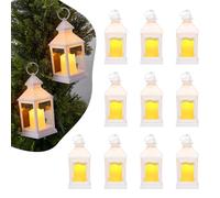 VEVOR Lanterne Bougie Électrique, Lot de 12, Lanterne Décorative Extérieur LED Vintage sans Flamme à Suspendre, pour Décoration d'halloween, Noël, Mariage, Fêtes, Centre de Table, Intérieur, Blanc
