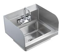 VEVOR Lave-mains mural ou encastrable avec robinet et dosseret – Acier inoxydable 432×381×330 mm
