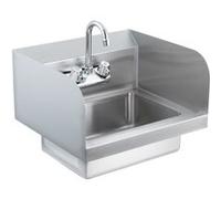 VEVOR Lave-mains mural ou encastrable avec robinet et dosseret – Acier inoxydable 432×381×330 mm