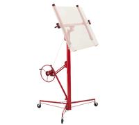 VEVOR Lève Plaque 4,88 m Lève Plaque de Plâtre Charge 68 kg Outil Élévateur Panneau Cloison Sèche pour Aide Montage Plafond Mur, avec Bras Télescopique Réglable 1,2-2,9 m, Roues Verrouillables, Rouge
