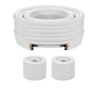 VEVOR Liaison Frigorifique Tuyau en Cuivre Mini-split 6,4 mm 12,7 mm Diamètre Extérieur, 30,5 m Longueur, Bobine Isolée PE Blanc Épais 9,5 mm avec Écrous, Ruban Fixation, pour Mini Climatiseurs Split