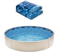 VEVOR Revêtement de Piscine Ronde, 640x147 cm, Doublure Durable de Style Chevauchement Vinyle Calibre Standard, Résiste à l'Usure, Rétention d'Eau, pour Piscines Hors Sol à Parois de Hauteur 137 cm