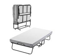 VEVOR Lit d'Appoint Pliant 96,5 x 190 cm, Taille Jumeau, avec Cadre en Métal Robuste et Matelas en Mousse à Mémoire de Forme de 12,5 cm d’Épaisseur, Portable, pour Adultes, Invités, Maison, Camping