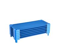 VEVOR Lit de sieste empilable pour enfant, 6 pcs, lit de couchage portable pour tout-petits, 130 x 57 cm, lit de garderie pour enfants, pour salle de classe préscolaire, pour dormir, se reposer, bleu