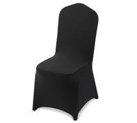 VEVOR Lot de 100 Housse de Chaise Extensible, Couverture Protecteur de Chaise en Polyester et Élasthanne, pour Mariage, Salle à Manger et Banquet, Convient aux Sièges Jusqu'à 51x45x95 cm, Noir