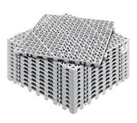 VEVOR Lot de 12 Dalles de Jardin Piscine 30x30x1,5 cm Gris Dalle Clipsable Ajourée Antidérapante en PVC Drainage Rapide Revêtements de Sol Extérieur Intérieur pour Terrasse Cuisine Spa Salle de Bain