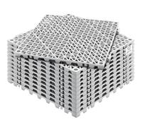 VEVOR Dalles clipsables 30x30x1,5 cm ajourées antidérapantes PVC - Lot de 12 Gris