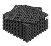VEVOR Lot de 12 Dalles de Jardin Piscine 30x30x1,5 cm Noir Dalle Clipsable Ajourée Antidérapante en PVC Drainage Rapide Revêtements de Sol Extérieur Intérieur pour Terrasse Cuisine Spa Salle de Bain