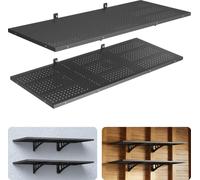 VEVOR Lot de 2 étagères de garage 1219 x 503 x 200 mm Rangement pour outils 127 kg par étage Support mural pour outils 1219 x 503 mm Surface de rangement Étagères de rangement Étagère métallique Organ