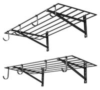 VEVOR Lot de 2 étagères de garage 1219 x 615 x 305 mm Rangement pour outils 118 kg par étagère Support mural pour outils avec crochets 1219 x 615 mm Surface de rangement Étagères de rangement Étagère