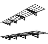 VEVOR Lot de 2 étagères de garage 1830 x 315 x 122 mm Rangement pour outils 136 kg par étagère Support mural pour outils 1830 x 315 mm Surface de rangement Étagères de rangement Étagère métallique Org