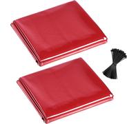VEVOR Lot de 2 rideaux de soudure, 1740x2340 mm écran de soudure, écran de soudure en vinyle ignifugé avec 6 niveaux de protection UV pour utilisation en atelier/industrie, rouge (sans cadre)