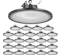 VEVOR Luminaire Haute Baie Lot de 20 Éclairage Industriel LED 5000 K 150 W 21000 lm Étanchéité IP65 Tension 100-277 V Lampe Industrielle Suspension pour Entrepôts Ateliers Usines Salles de Sport, Noir