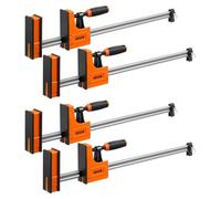 VEVOR Serre-joints à Barre 4 PCS Pince en F Ouverture 60,96 cm Force 680 kg, 2 Modes Pince/Écarteur, Patins en Caoutchouc, Poignée Ergonomique, Barre en Acier au Carbone, pour Travaux du Bois et Métal