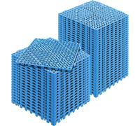 VEVOR Lot de 50 Dalles de Jardin Piscine 30x30x1,5 cm Bleu Dalle Clipsable Ajourée Antidérapante en PVC Drainage Rapide Revêtements de Sol Extérieur Intérieur pour Terrasse Cuisine Spa Salle de Bain