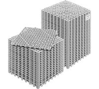 VEVOR Lot de 50 Dalles de Jardin Piscine 30x30x1,5 cm Gris Dalle Clipsable Ajourée Antidérapante en PVC Drainage Rapide Revêtements de Sol Extérieur Intérieur pour Terrasse Cuisine Spa Salle de Bain
