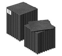 VEVOR Lot de 50 Dalles de Jardin Piscine 30x30x1,5 cm Noir Dalle Clipsable Ajourée Antidérapante en PVC Drainage Rapide Revêtements de Sol Extérieur Intérieur pour Terrasse Cuisine Spa Salle de Bain