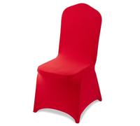 VEVOR Lot de 50 Housse de Chaise Extensible, Couverture Protecteur de Chaise en Polyester et Élasthanne, pour Mariage, Salle à Manger et Banquet, Convient aux Sièges Jusqu'à 51x45x95 cm, Rouge