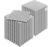 VEVOR Lot de 55 Dalles de Jardin Piscine 30x30x1,5 cm Gris Dalle Clipsable Ajourée Antidérapante en PVC Drainage Rapide Revêtements de Sol Extérieur Intérieur pour Terrasse Cuisine Spa Salle de Bain