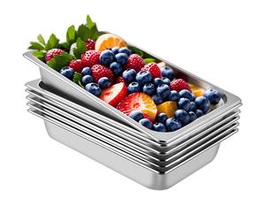 VEVOR Lot de 6 poêles de table à vapeur, 53,2 x 32,3 x 9,9 cm, poêle de table à vapeur profonde, pleine taille, 13 l, récipient alimentaire profond, plaque de four en acier inoxydable, poêles d'hôtel,