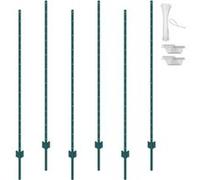 VEVOR Poteaux de clôture en T métal Lot de 6 182,88 cm Piquets robustes Vert