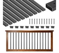 VEVOR - Lot de 61 balustres de 82 cm, balustres creux en acier galvanisé, balustres rectangulaires avec trous pré-percés, embouts et vis, pour terrasses, vérandas et escaliers